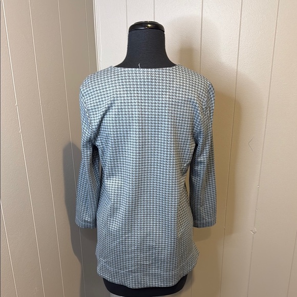 J. Jill Petite Women’s Small Blue Boxy Blouse with Crew Neckline Pocket - Picture 5 of 6